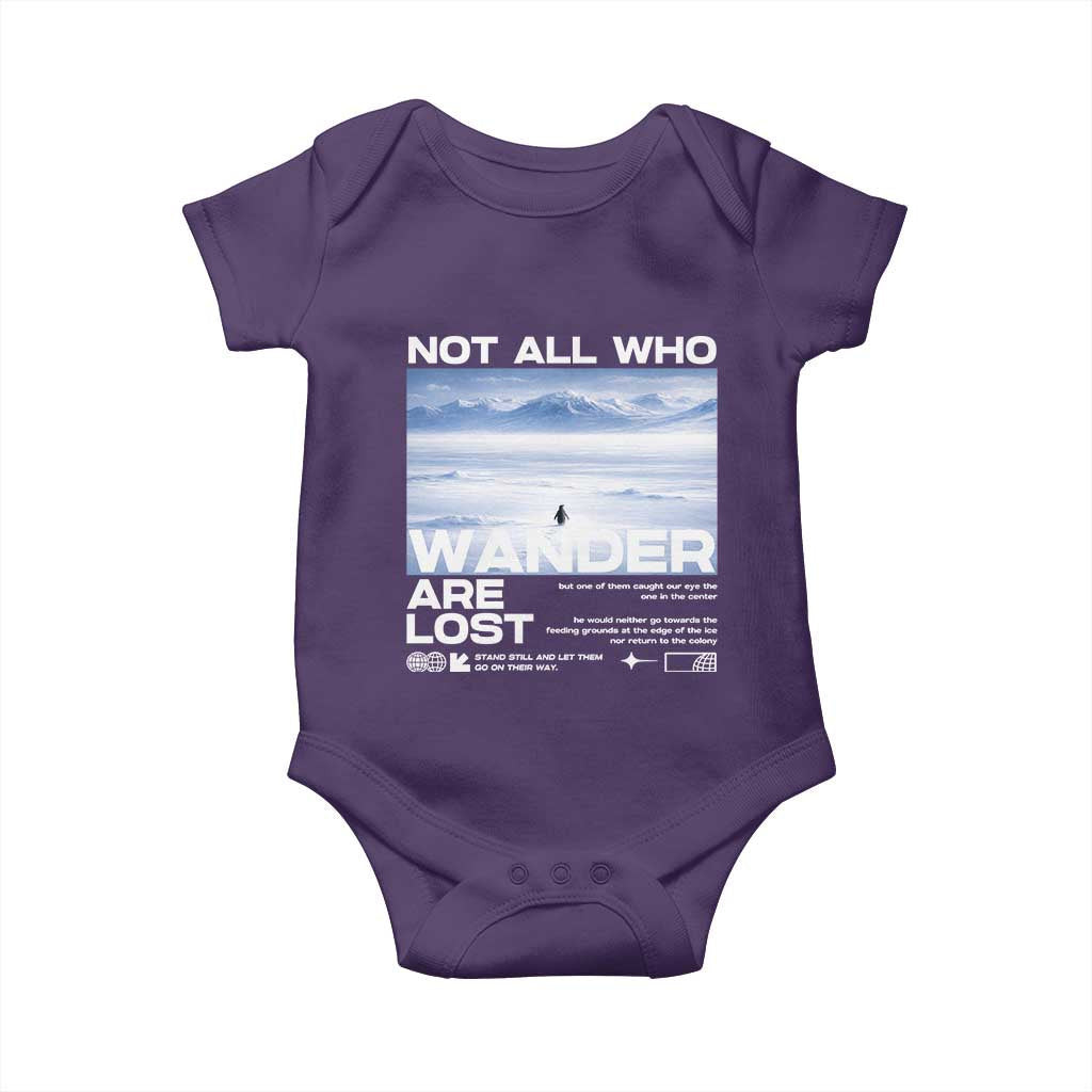 Not All Those Who Wander Are Lost Nihilist Penguin Baby Onesie Existential Deep Emotional Meme Deep Thinkers