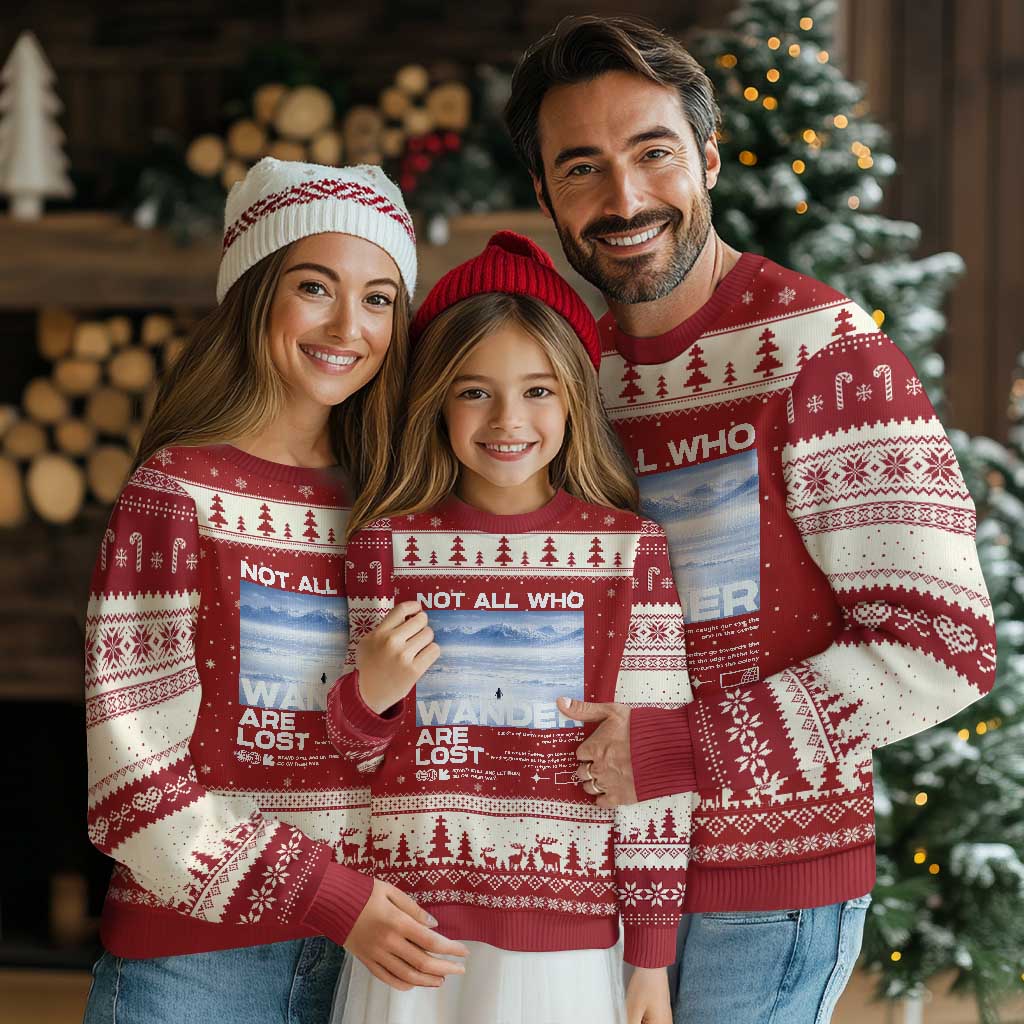Not All Those Who Wander Are Lost Nihilist Penguin Ugly Christmas Sweater Existential Deep Emotional Meme Deep Thinkers