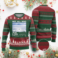 Not All Those Who Wander Are Lost Nihilist Penguin Ugly Christmas Sweater Existential Deep Emotional Meme Deep Thinkers