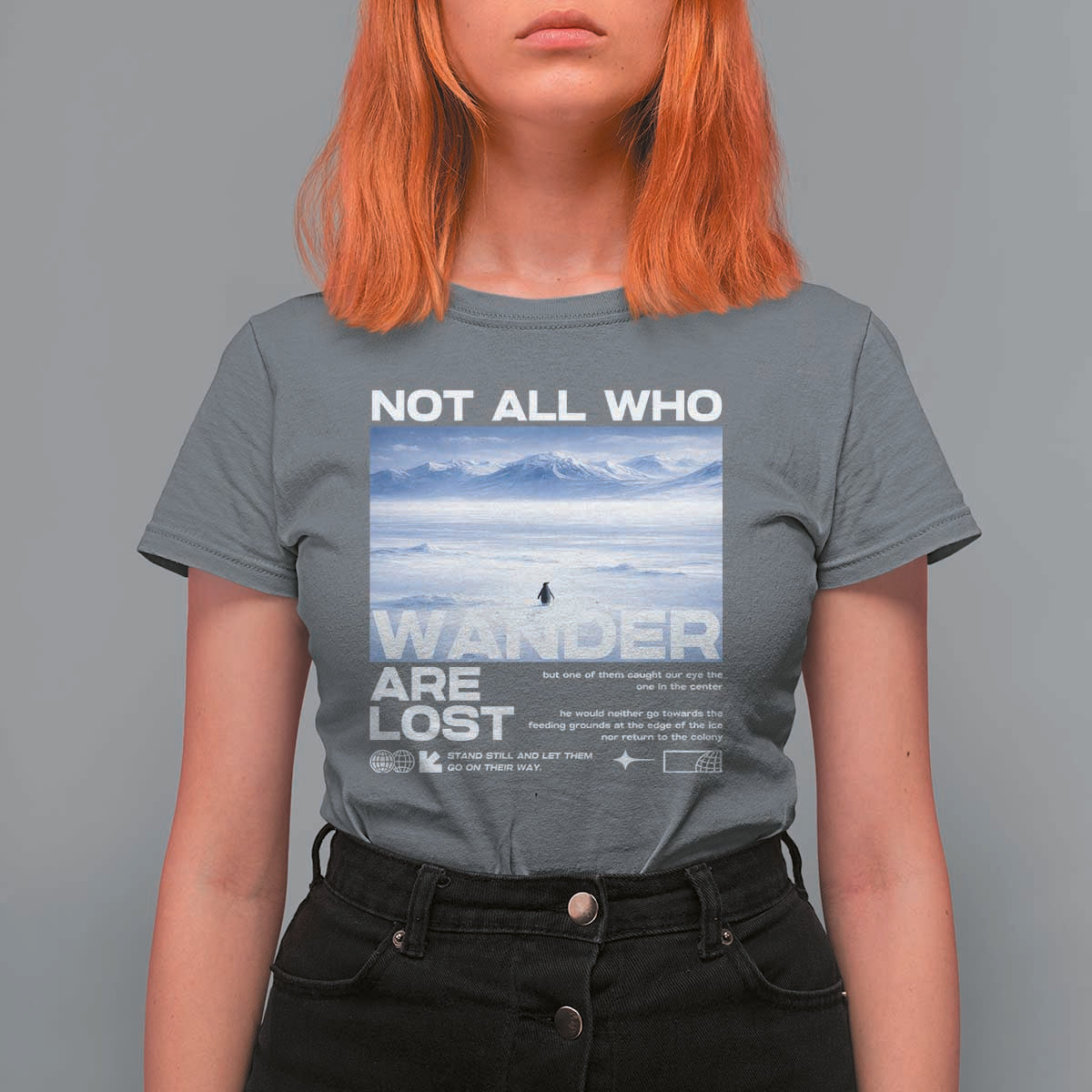 Not All Those Who Wander Are Lost Nihilist Penguin T Shirt For Women Existential Deep Emotional Meme Deep Thinkers