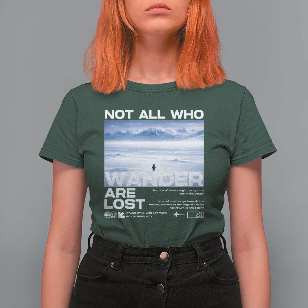 Not All Those Who Wander Are Lost Nihilist Penguin T Shirt For Women Existential Deep Emotional Meme Deep Thinkers