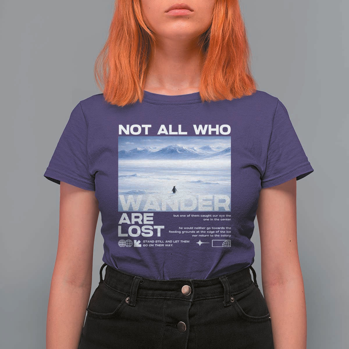 Not All Those Who Wander Are Lost Nihilist Penguin T Shirt For Women Existential Deep Emotional Meme Deep Thinkers