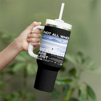 Not All Those Who Wander Are Lost Nihilist Penguin Tumbler With Handle Existential Deep Emotional Meme Deep Thinkers