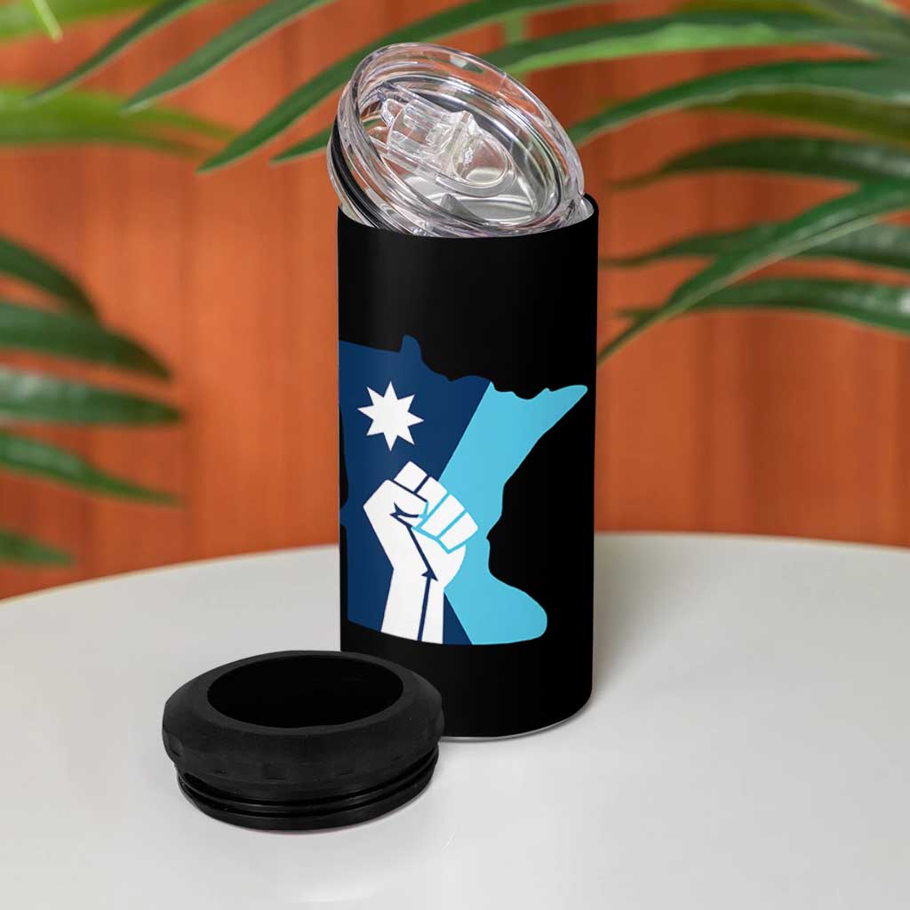 Minnesota Strong Fist Power Graphic 4 in 1 Can Cooler Tumbler Social Justice Solidarity