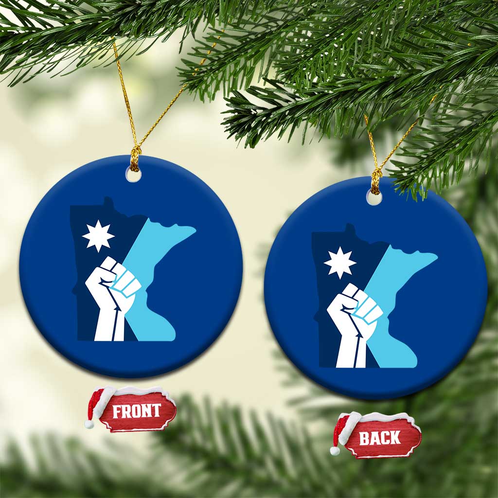 Minnesota Strong Fist Power Graphic Ceramic Ornament Social Justice Solidarity