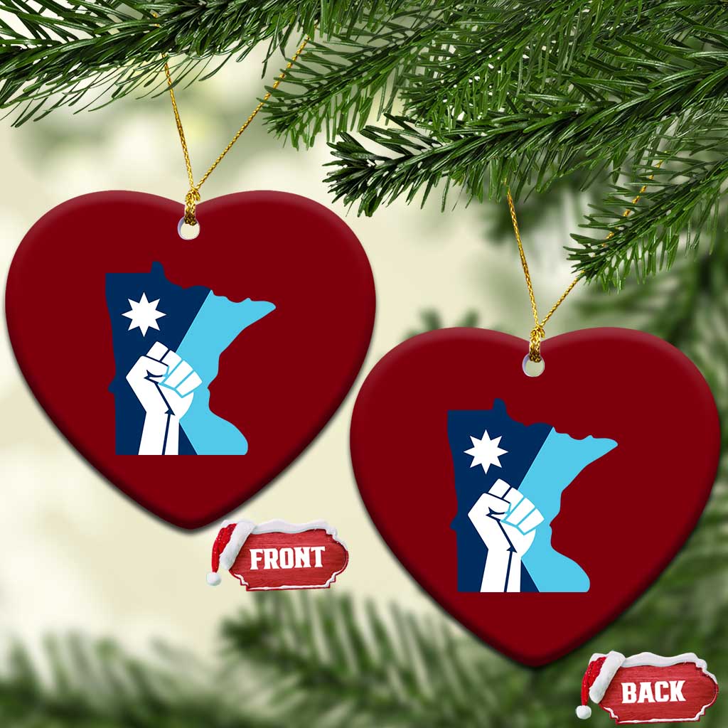 Minnesota Strong Fist Power Graphic Ceramic Ornament Social Justice Solidarity
