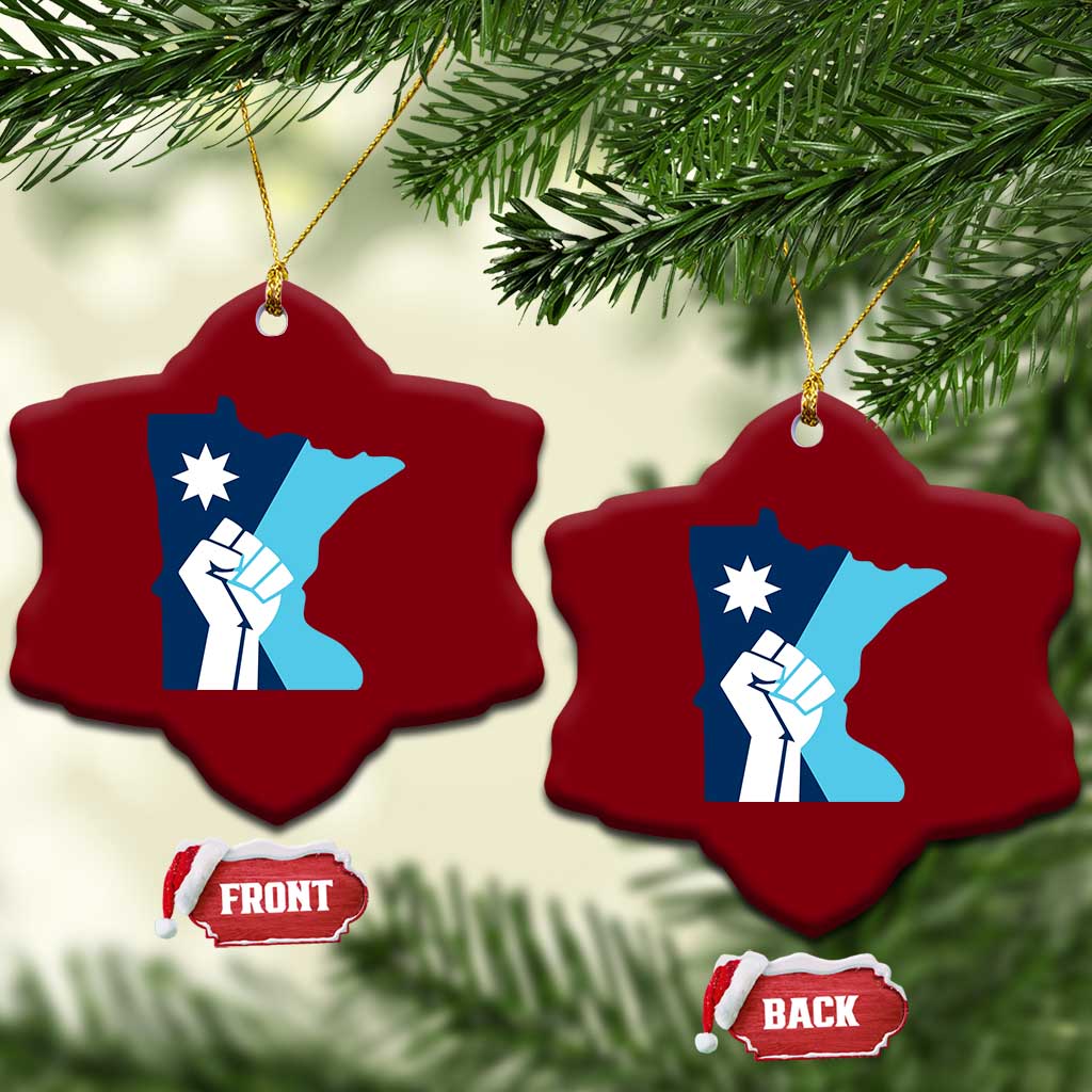 Minnesota Strong Fist Power Graphic Ceramic Ornament Social Justice Solidarity