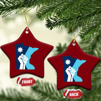 Minnesota Strong Fist Power Graphic Ceramic Ornament Social Justice Solidarity