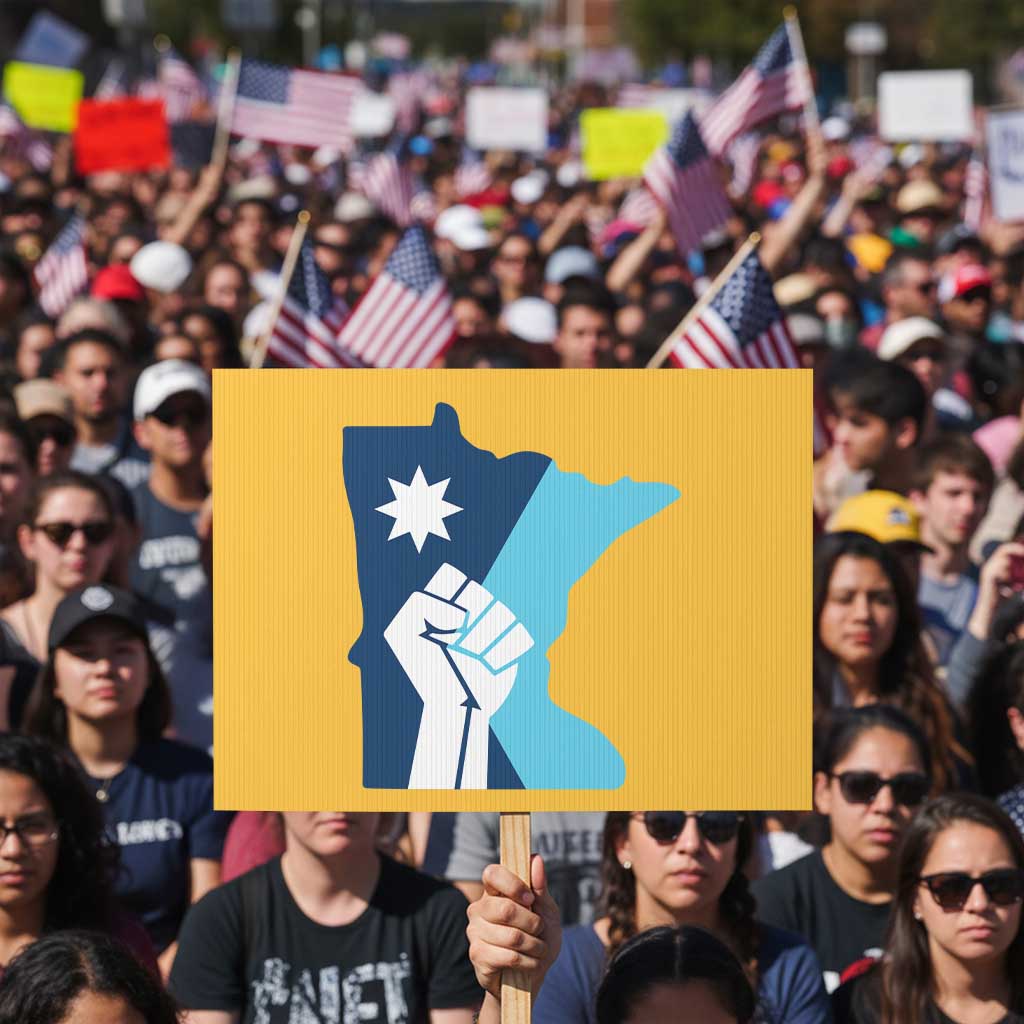 Minnesota Strong Fist Power Graphic Protest Sign Social Justice Solidarity