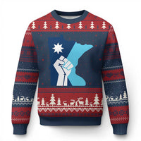 Minnesota Strong Fist Power Graphic Ugly Christmas Sweater Social Justice Solidarity
