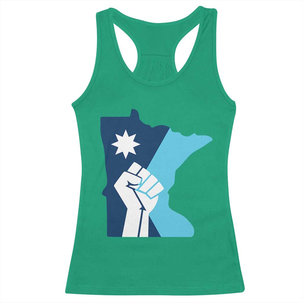 Minnesota Strong Fist Power Graphic Racerback Tank Top Social Justice Solidarity