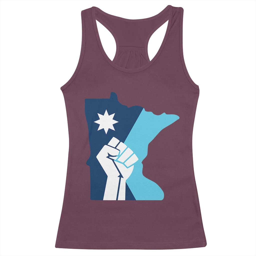 Minnesota Strong Fist Power Graphic Racerback Tank Top Social Justice Solidarity