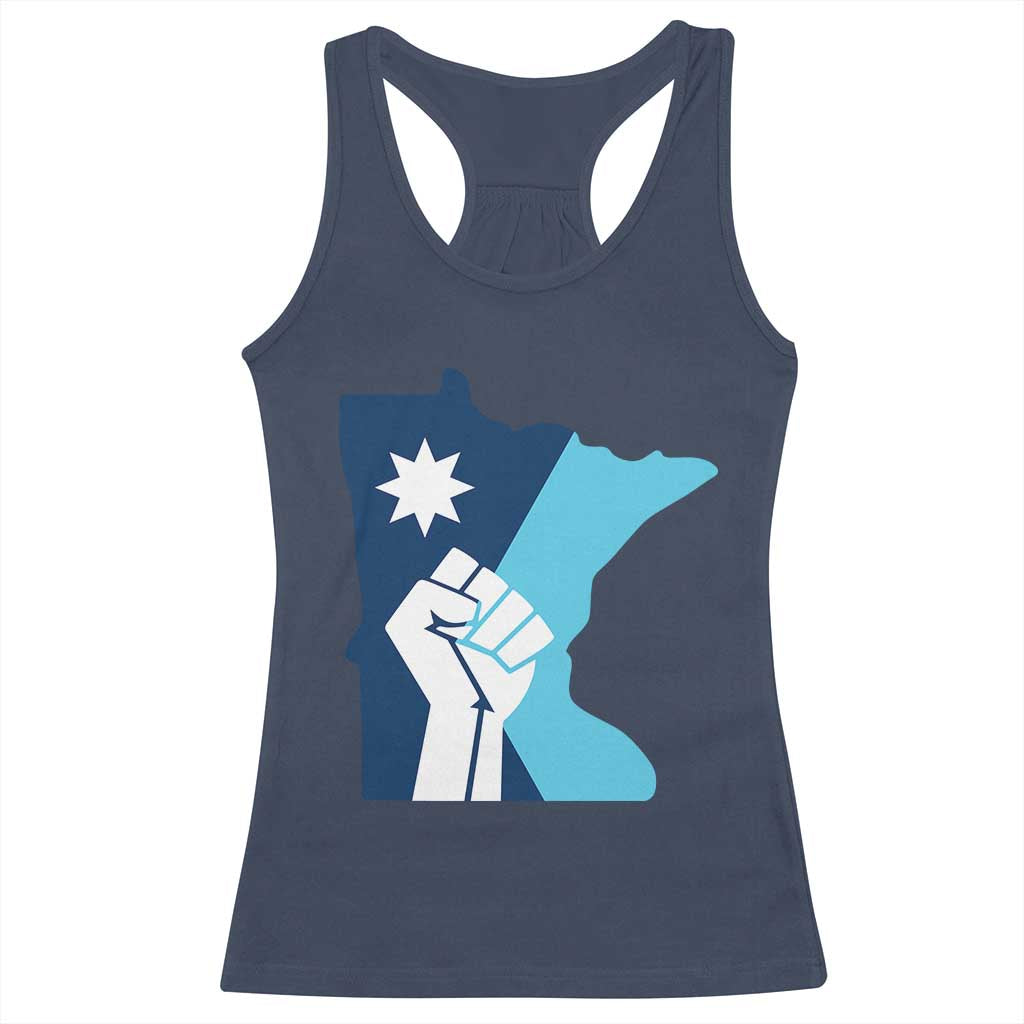 Minnesota Strong Fist Power Graphic Racerback Tank Top Social Justice Solidarity