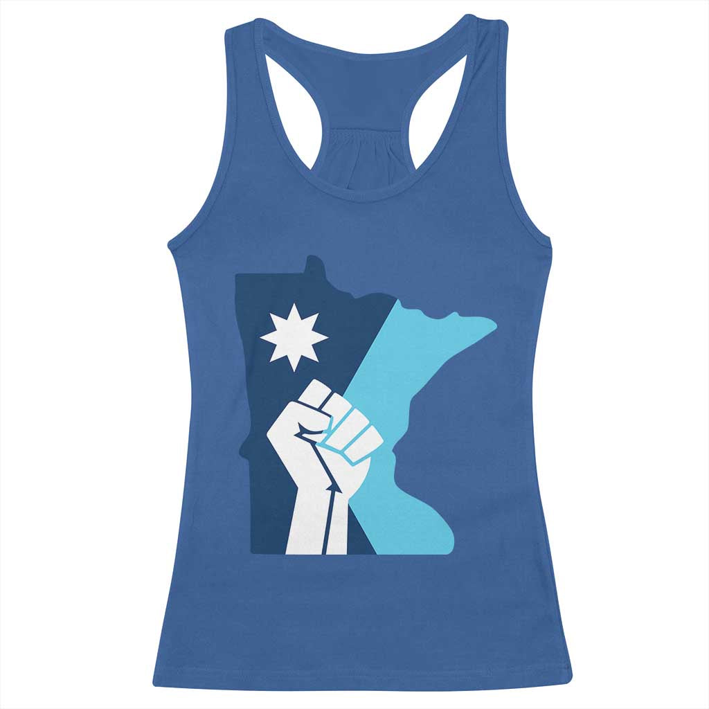Minnesota Strong Fist Power Graphic Racerback Tank Top Social Justice Solidarity