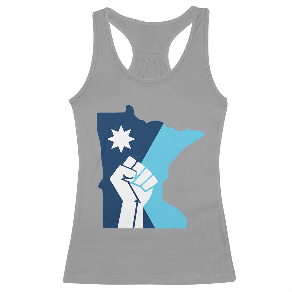 Minnesota Strong Fist Power Graphic Racerback Tank Top Social Justice Solidarity