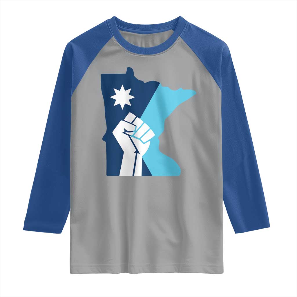 Minnesota Strong Fist Power Graphic Raglan Shirt Social Justice Solidarity