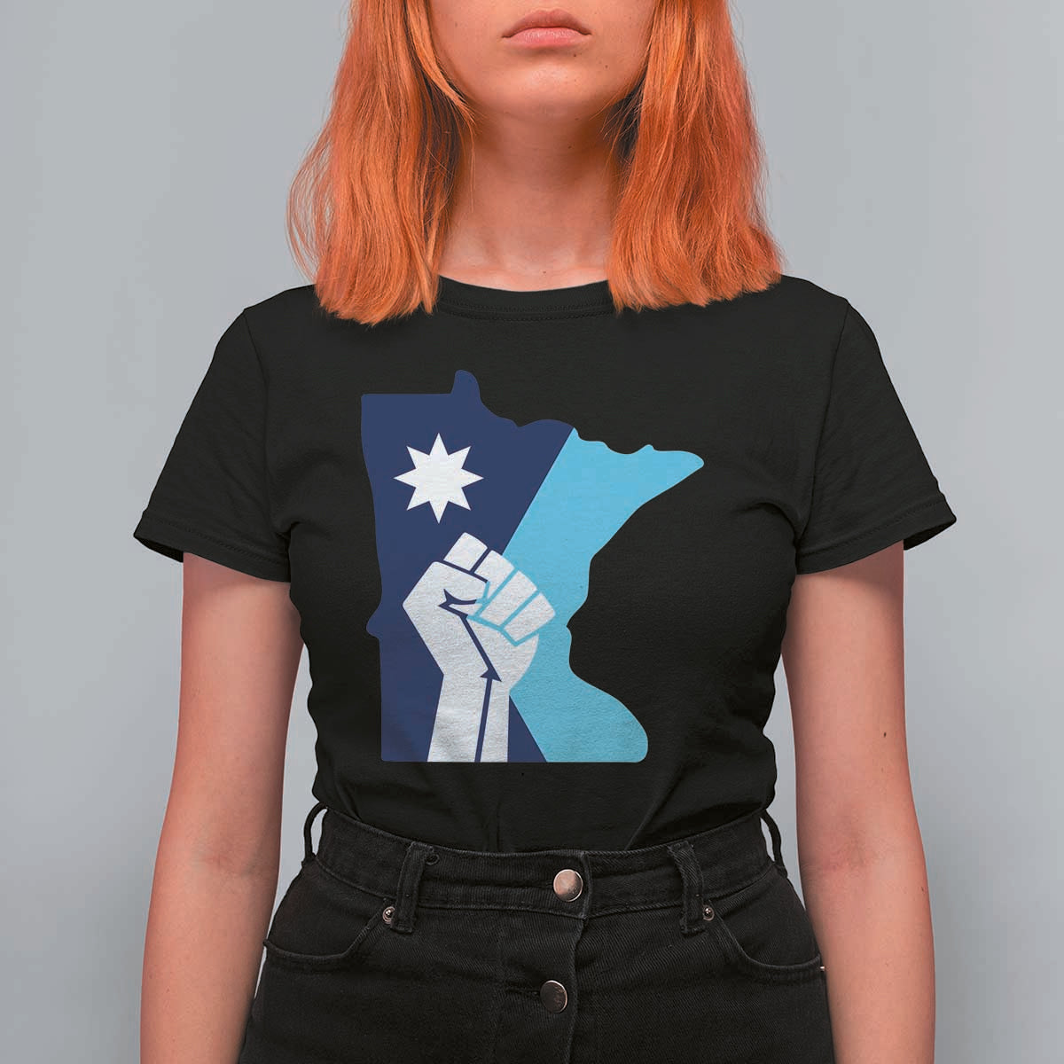 Minnesota Strong Fist Power Graphic T Shirt For Women Social Justice Solidarity