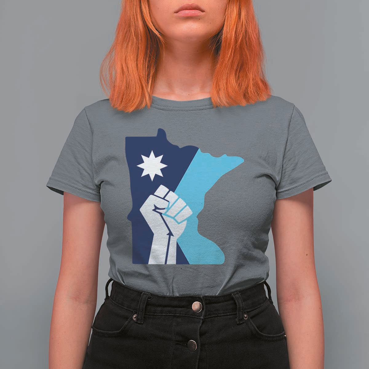 Minnesota Strong Fist Power Graphic T Shirt For Women Social Justice Solidarity
