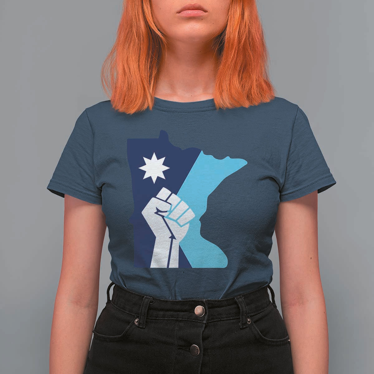 Minnesota Strong Fist Power Graphic T Shirt For Women Social Justice Solidarity