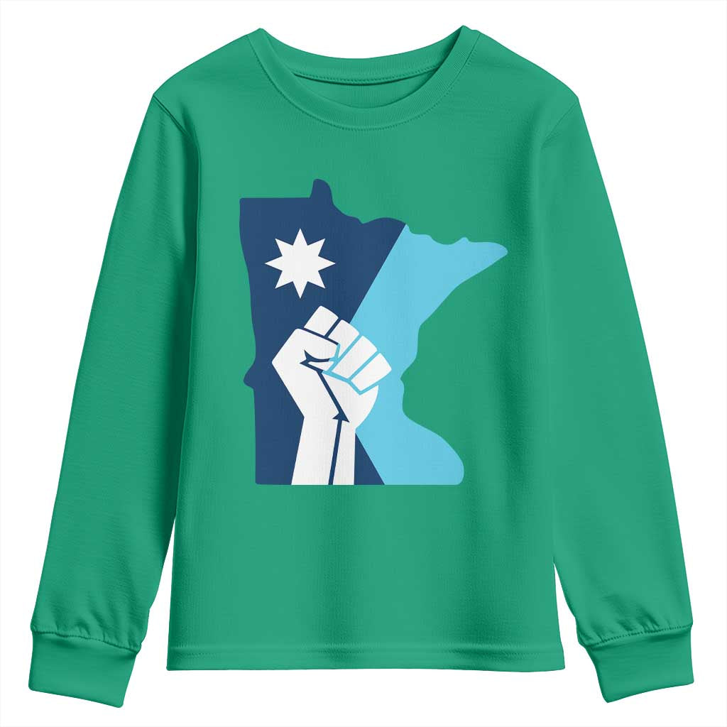 Minnesota Strong Fist Power Graphic Youth Sweatshirt Social Justice Solidarity