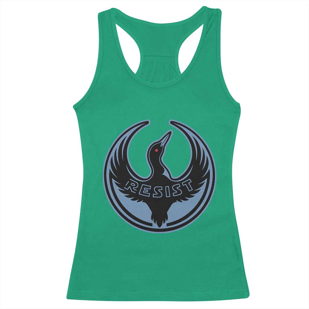 Minnesota Resist Loon Rebellion Emblem Racerback Tank Top