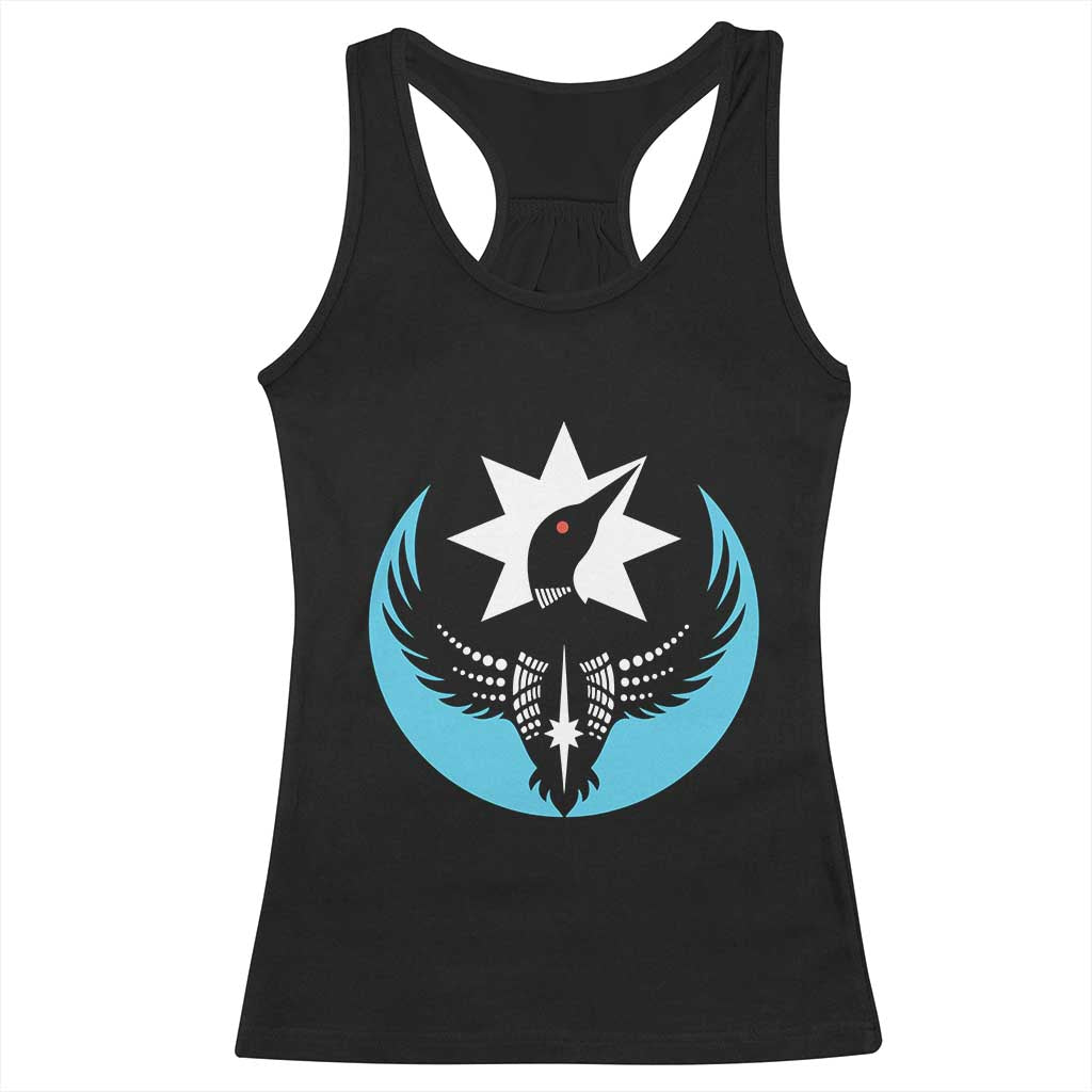 Minnesota Rebel Loon Star Emblem Racerback Tank Top Rebellion Symbolic Unity Graphic