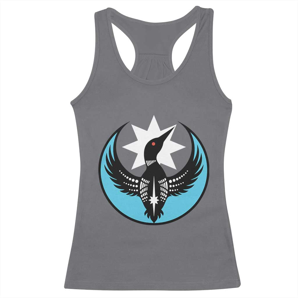 Minnesota Rebel Loon Star Emblem Racerback Tank Top Rebellion Symbolic Unity Graphic