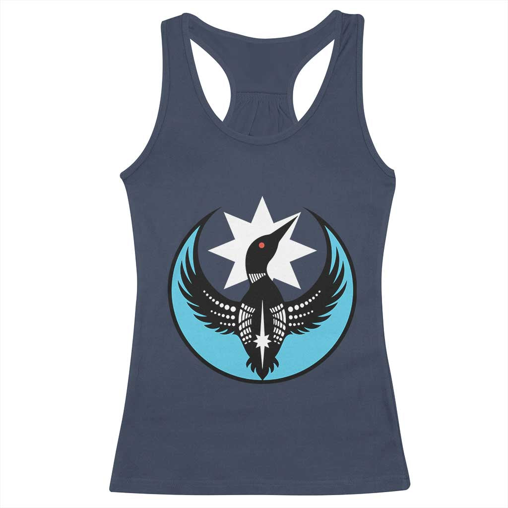 Minnesota Rebel Loon Star Emblem Racerback Tank Top Rebellion Symbolic Unity Graphic