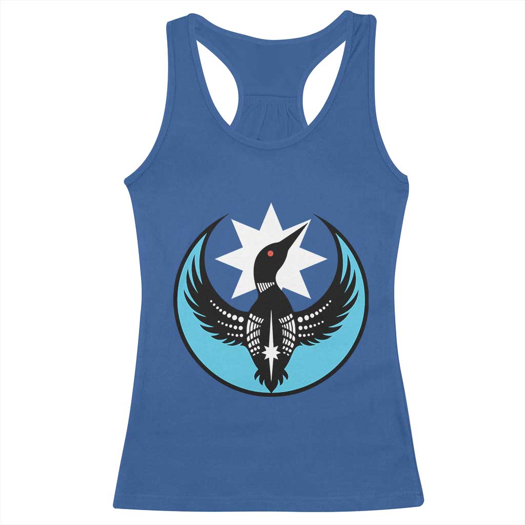 Minnesota Rebel Loon Star Emblem Racerback Tank Top Rebellion Symbolic Unity Graphic