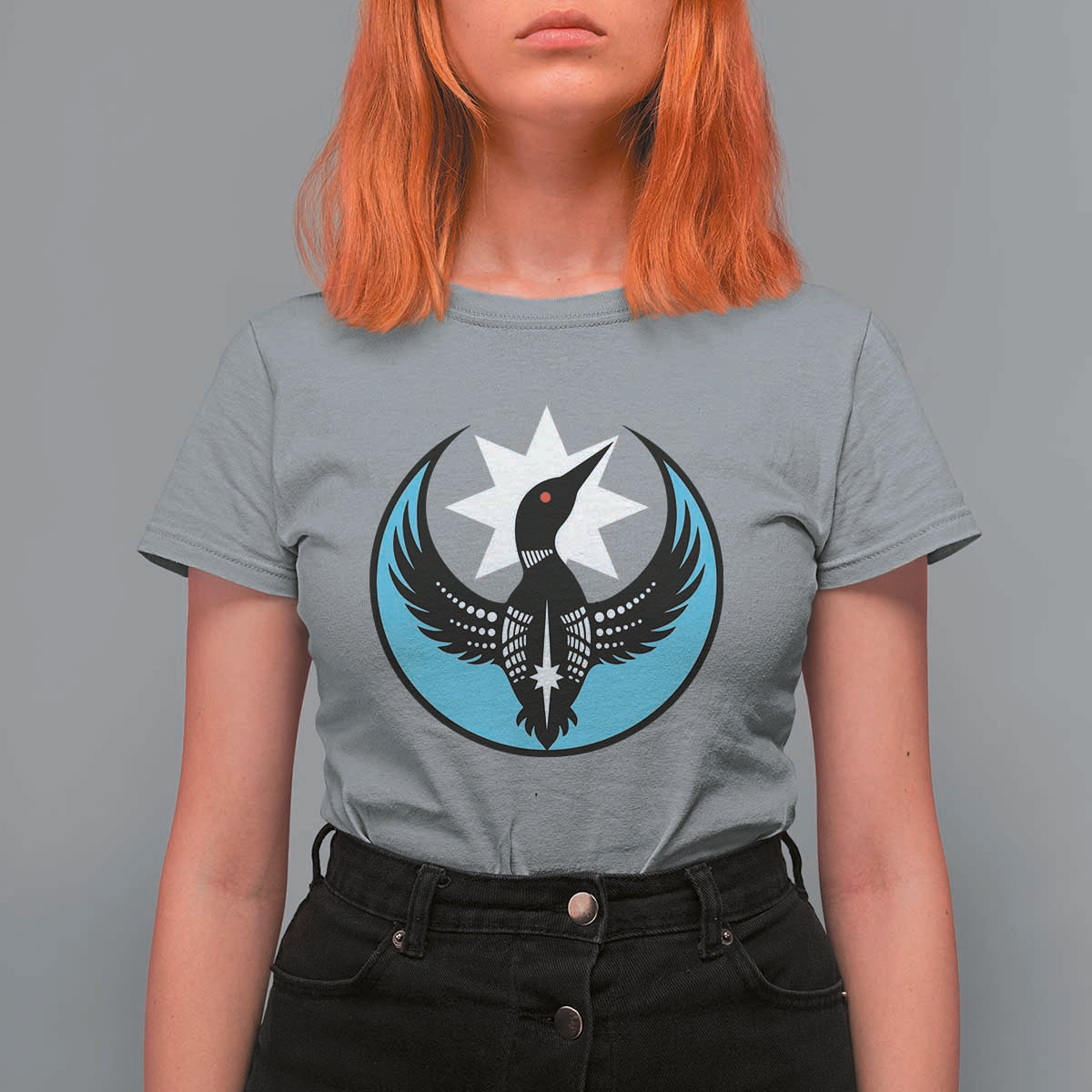 Minnesota Rebel Loon Star Emblem T Shirt For Women Rebellion Symbolic Unity Graphic