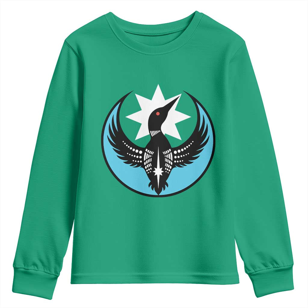 Minnesota Rebel Loon Star Emblem Youth Sweatshirt Rebellion Symbolic Unity Graphic