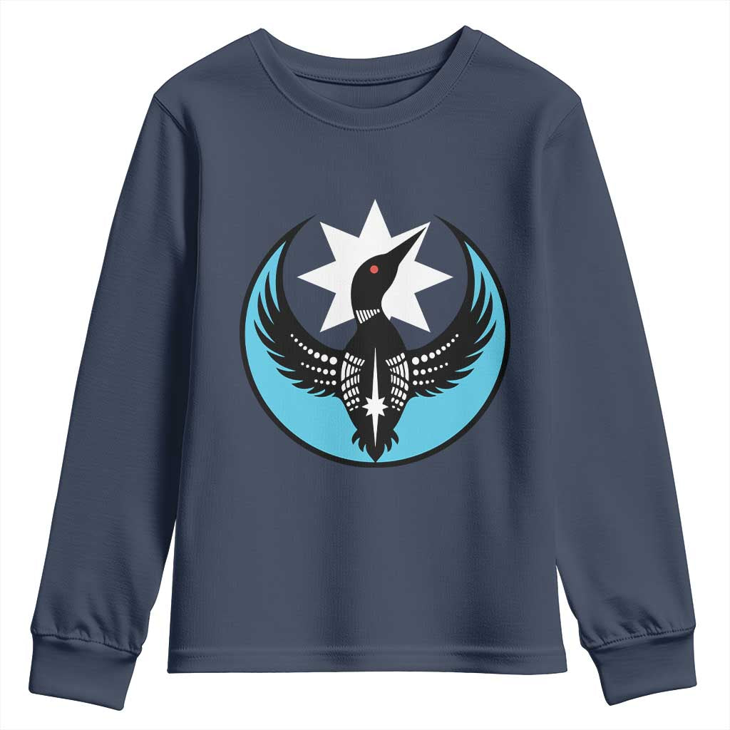 Minnesota Rebel Loon Star Emblem Youth Sweatshirt Rebellion Symbolic Unity Graphic