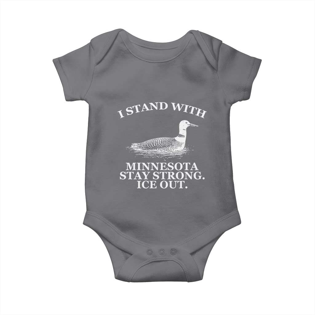I Stand With Minnesota Resist Loon Baby Onesie Stay Strong Ice Out Protest