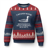I Stand With Minnesota Resist Loon Ugly Christmas Sweater Stay Strong Ice Out Protest