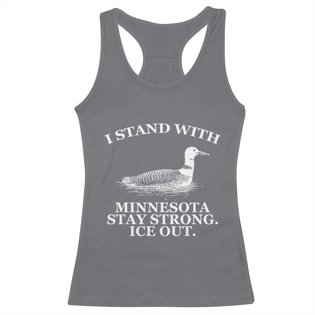 I Stand With Minnesota Resist Loon Racerback Tank Top Stay Strong Ice Out Protest