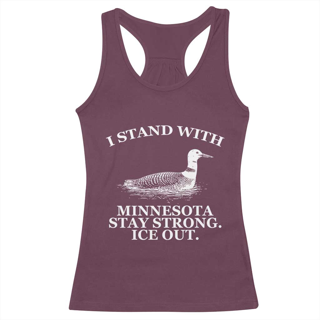 I Stand With Minnesota Resist Loon Racerback Tank Top Stay Strong Ice Out Protest