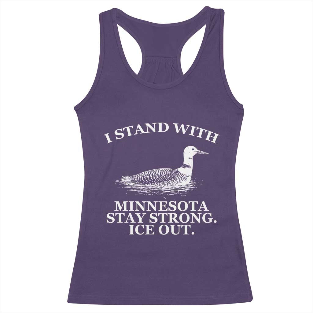 I Stand With Minnesota Resist Loon Racerback Tank Top Stay Strong Ice Out Protest