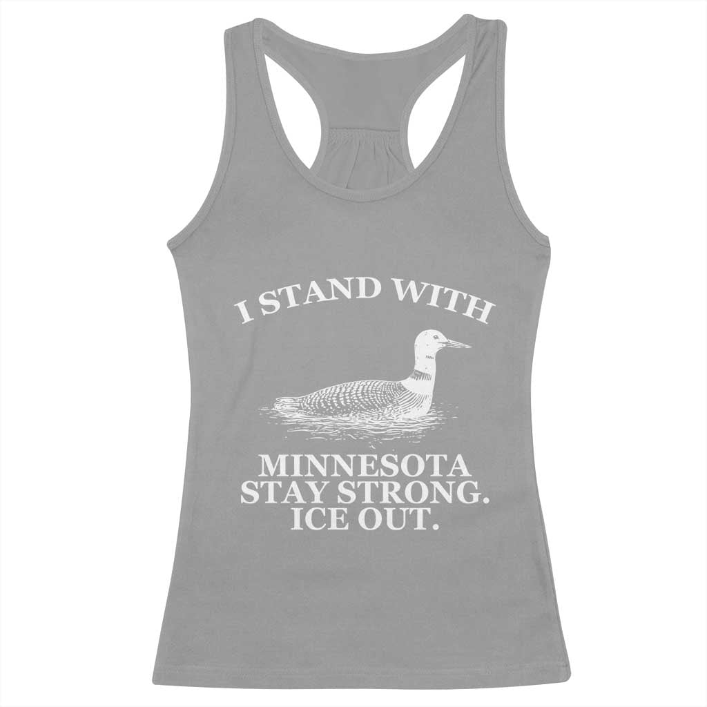 I Stand With Minnesota Resist Loon Racerback Tank Top Stay Strong Ice Out Protest
