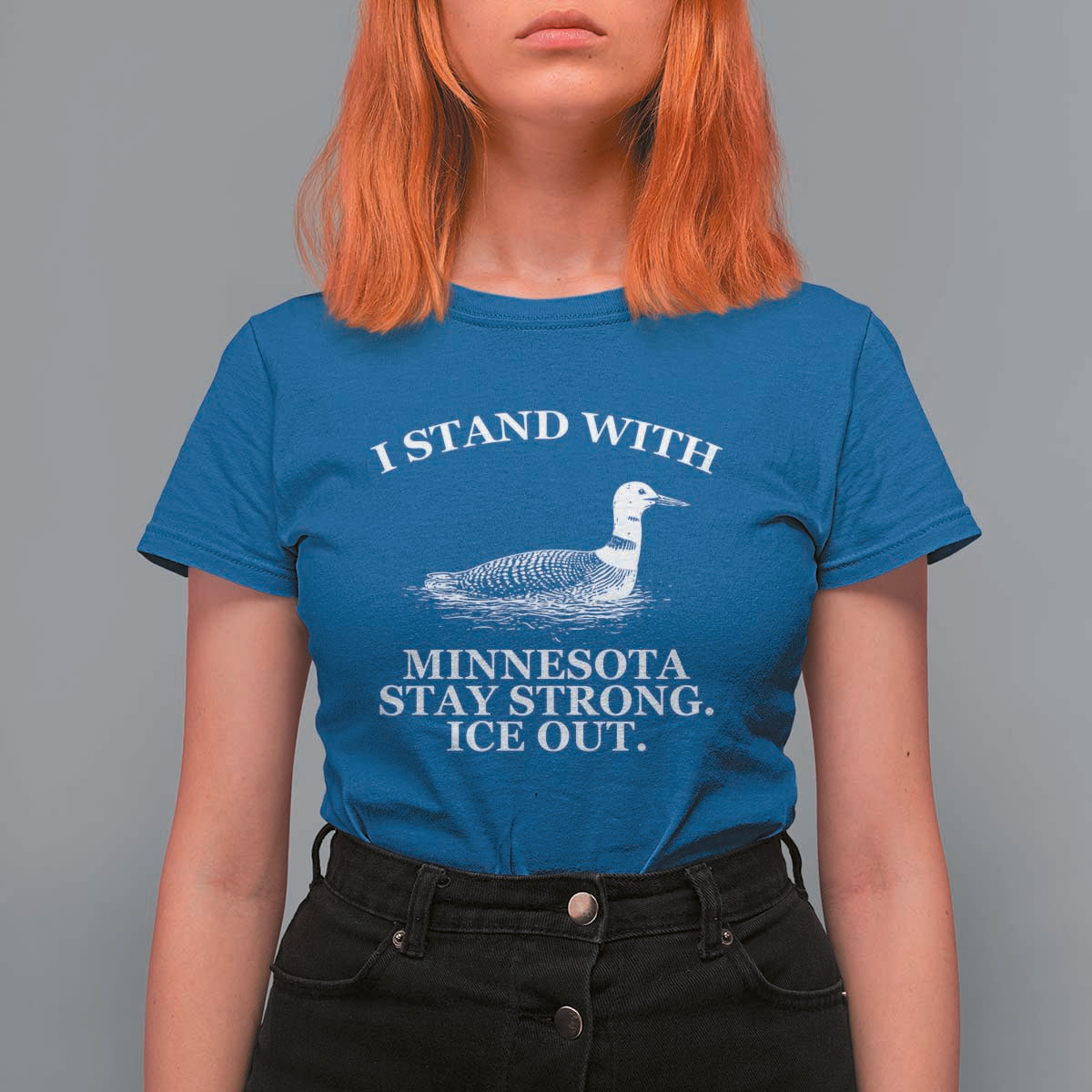 I Stand With Minnesota Resist Loon T Shirt For Women Stay Strong Ice Out Protest