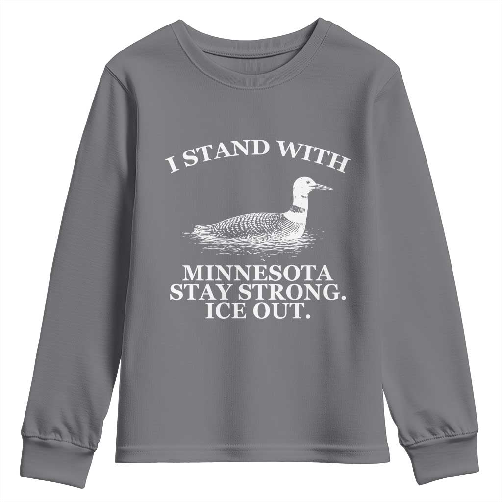 I Stand With Minnesota Resist Loon Youth Sweatshirt Stay Strong Ice Out Protest