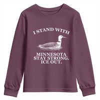 I Stand With Minnesota Resist Loon Youth Sweatshirt Stay Strong Ice Out Protest