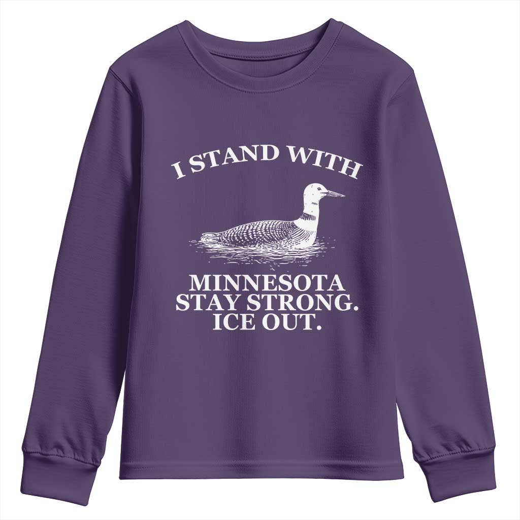 I Stand With Minnesota Resist Loon Youth Sweatshirt Stay Strong Ice Out Protest
