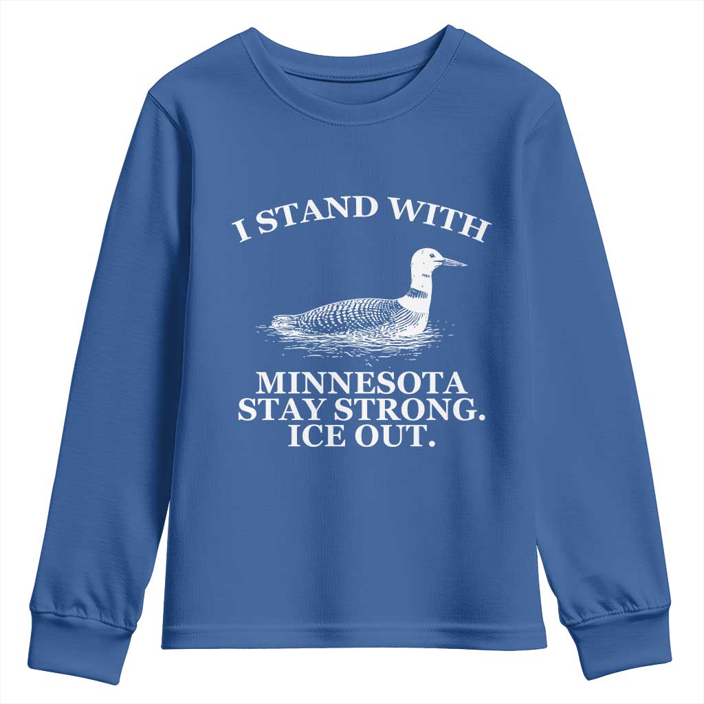 I Stand With Minnesota Resist Loon Youth Sweatshirt Stay Strong Ice Out Protest