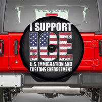 I Support ICE Patriotic Law Enforcement American Flag Spare Tire Cover