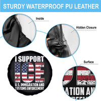 I Support ICE Patriotic Law Enforcement American Flag Spare Tire Cover