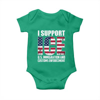 I Support ICE Patriotic Law Enforcement American Flag Baby Onesie