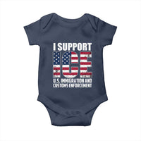 I Support ICE Patriotic Law Enforcement American Flag Baby Onesie