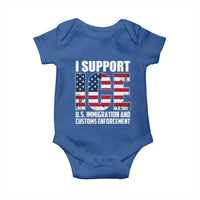 I Support ICE Patriotic Law Enforcement American Flag Baby Onesie