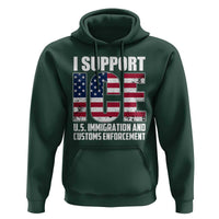 I Support ICE Patriotic Law Enforcement American Flag Hoodie