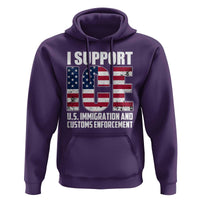 I Support ICE Patriotic Law Enforcement American Flag Hoodie